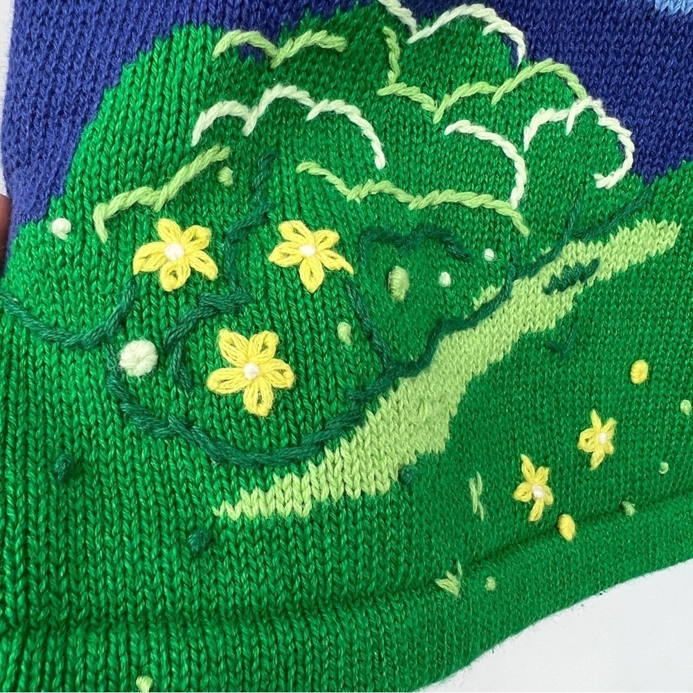 The Quaker Factory VTG Ramie Short Sleeve Lighthouse Roundneck Midi Sweater - Picture 5 of 16